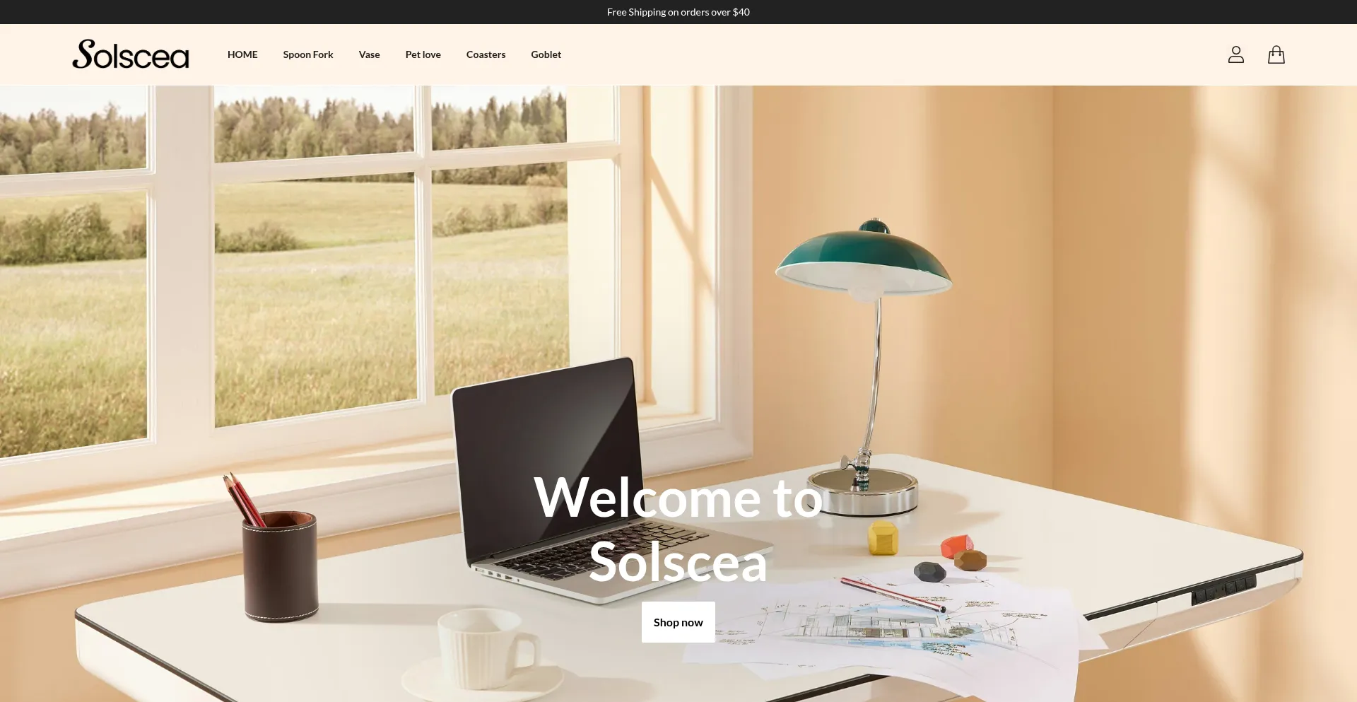 Website screenshot of Solscea.shop