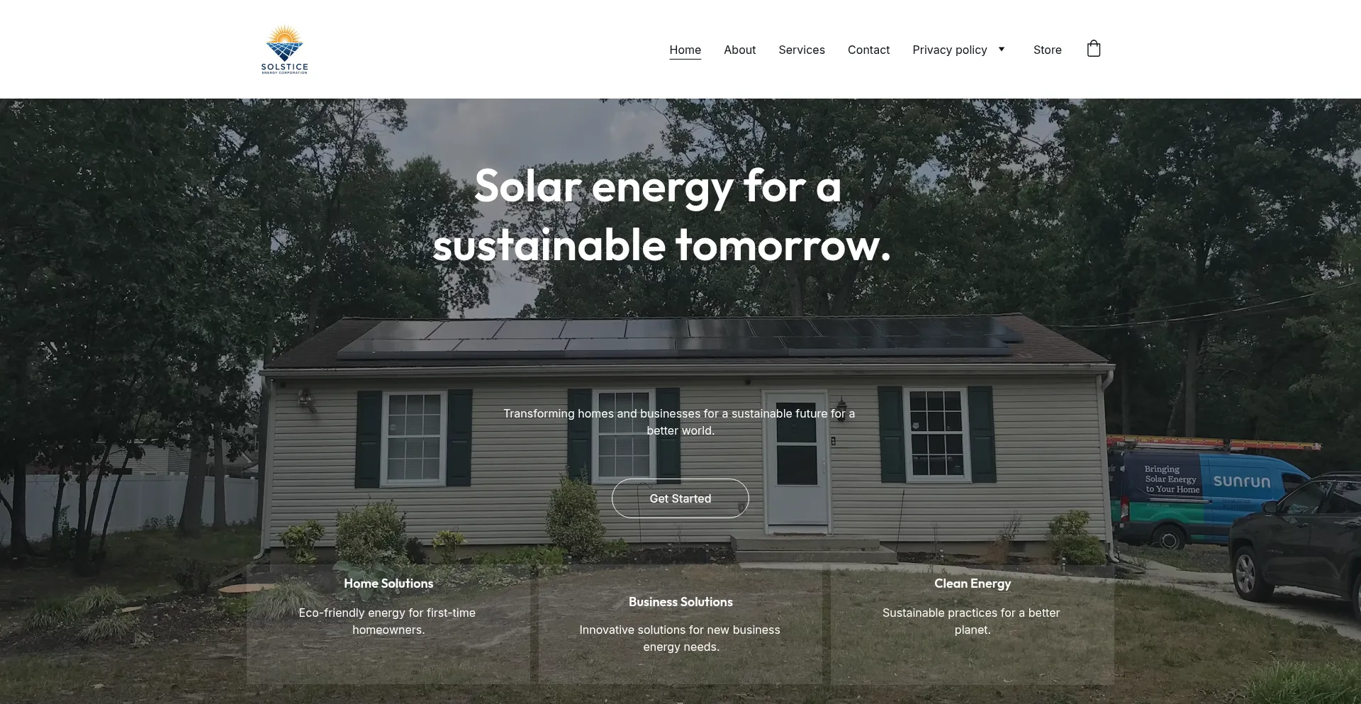 Website screenshot of Solscitenergycorp.com