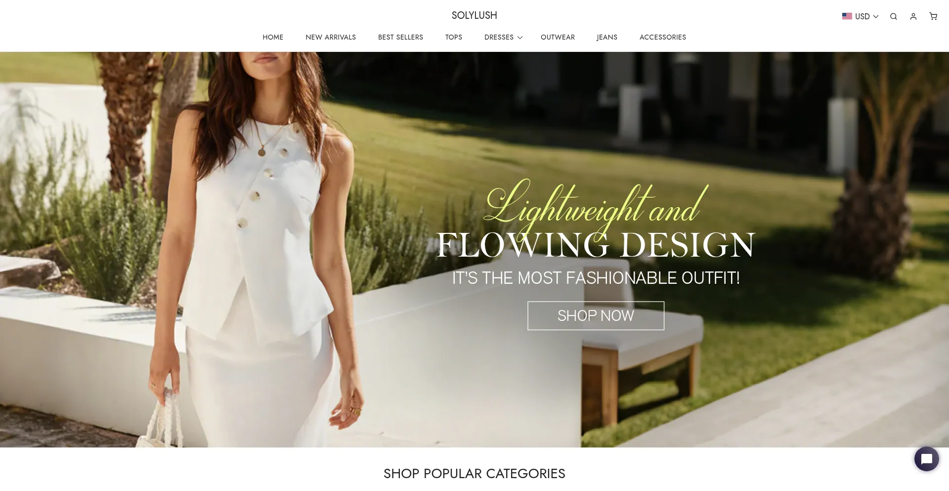 Website screenshot of Solylush.com