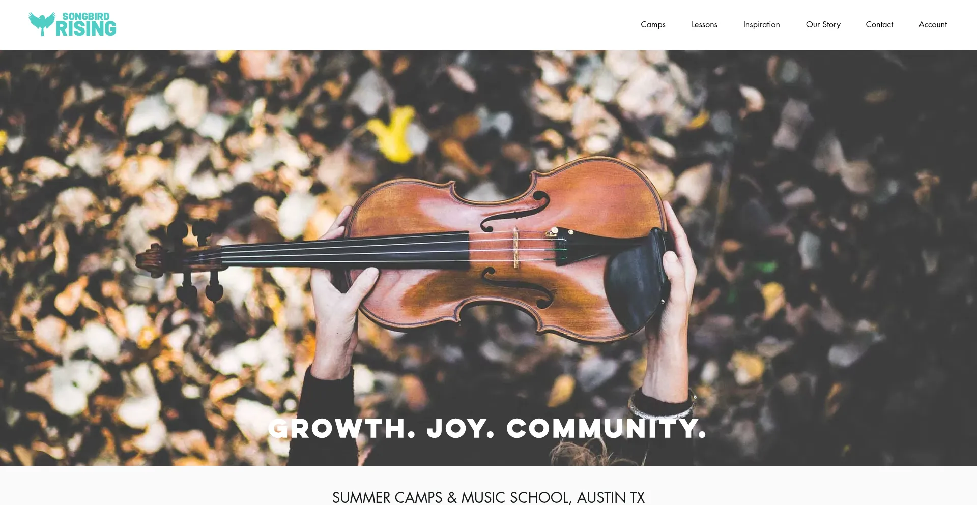 Website screenshot of Songbirdrising.com