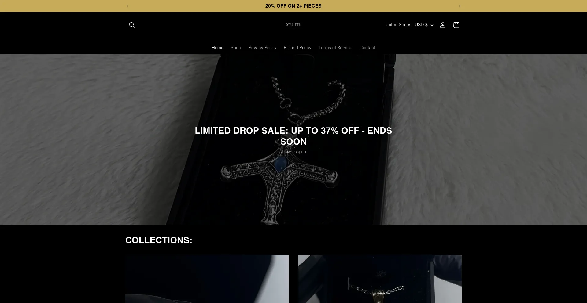 Website screenshot of Soulithshop.com