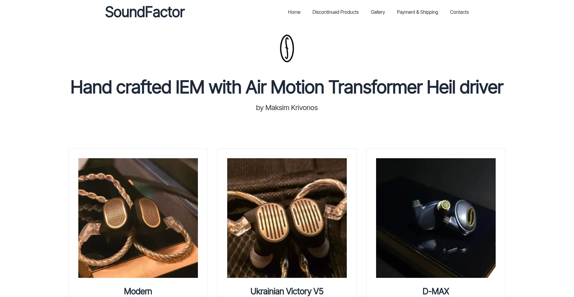 Website screenshot of Sound-factor.com