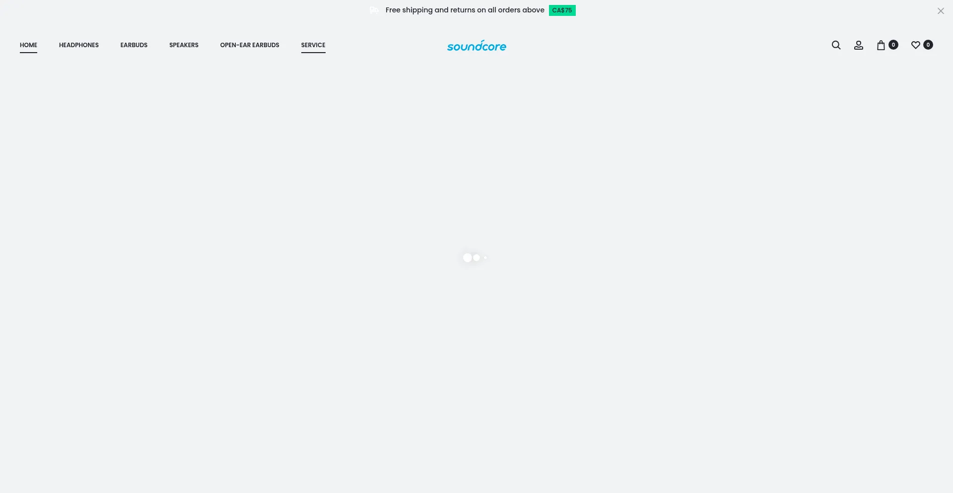 Website screenshot of Soundcoreca.com