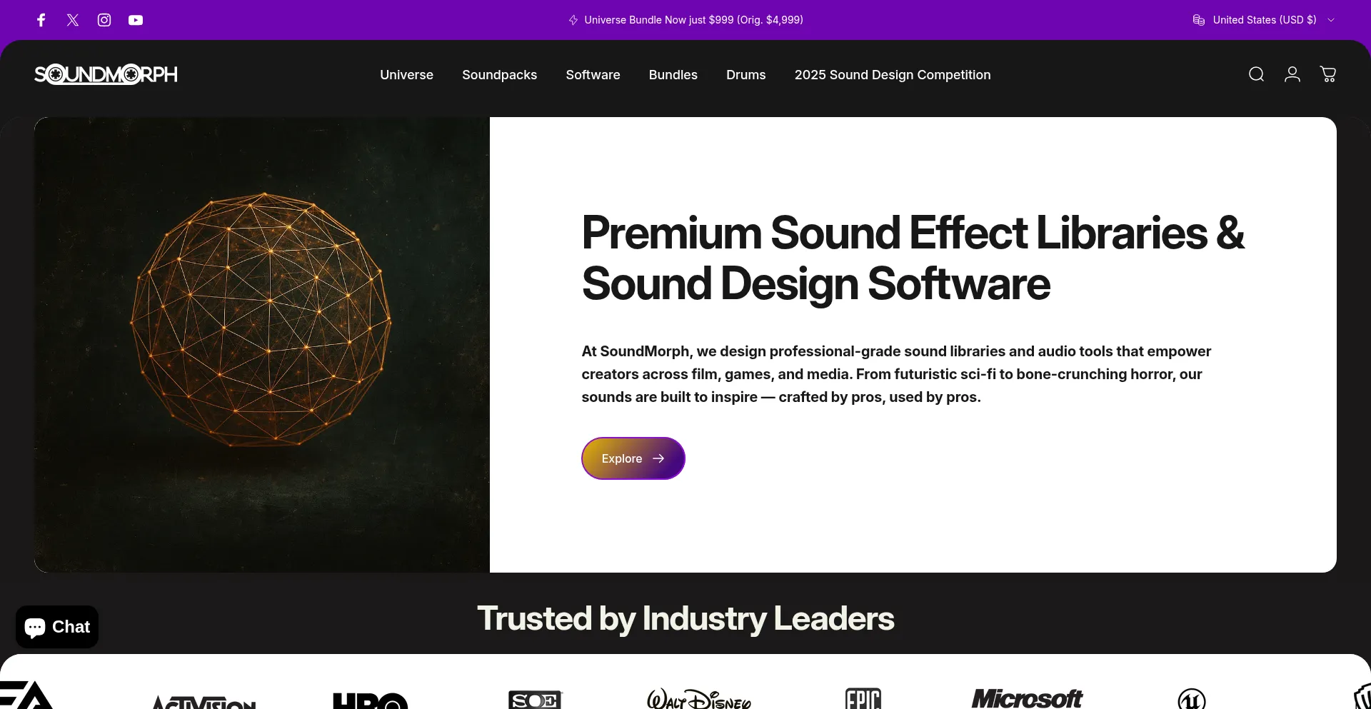 Website screenshot of Soundmorph.com