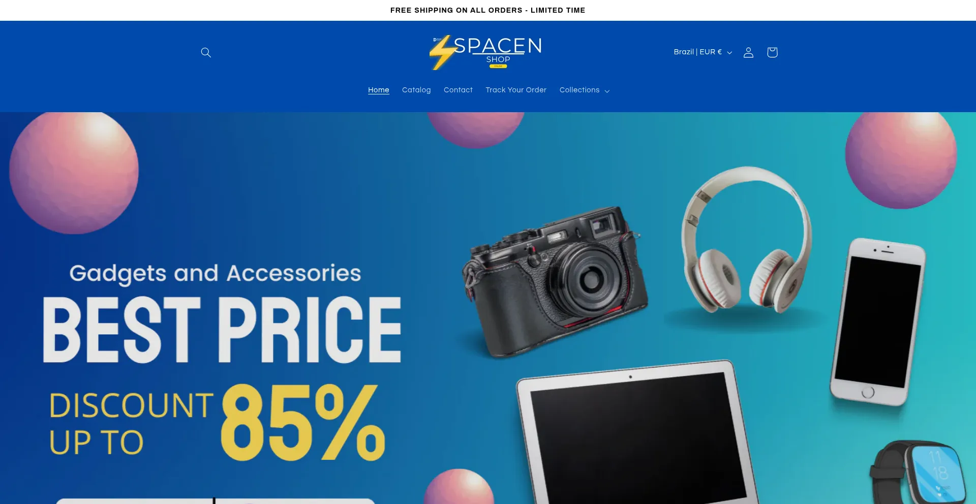 Website screenshot of Spacen.shop