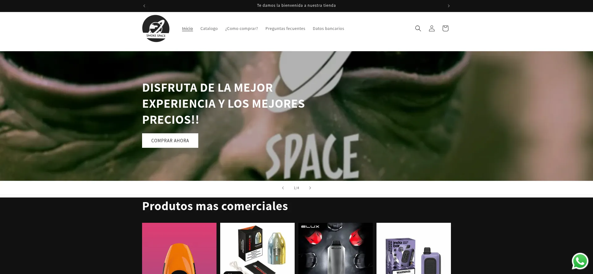 Website screenshot of Spacesmoke.org