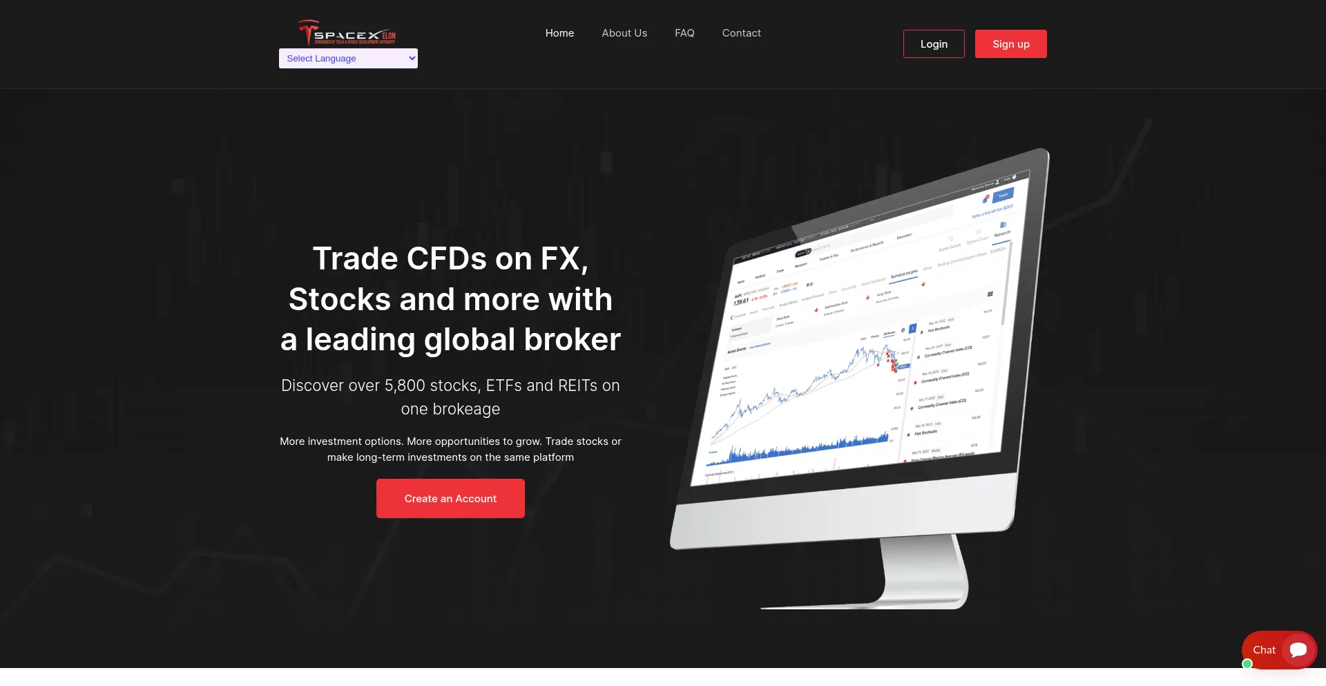 Website screenshot of Spacexelons.com