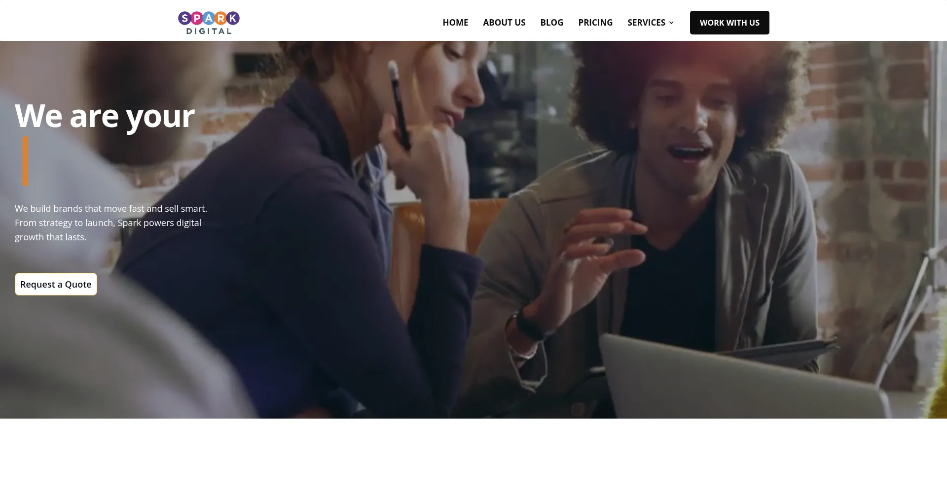 Website screenshot of Sparkdatadigital.com