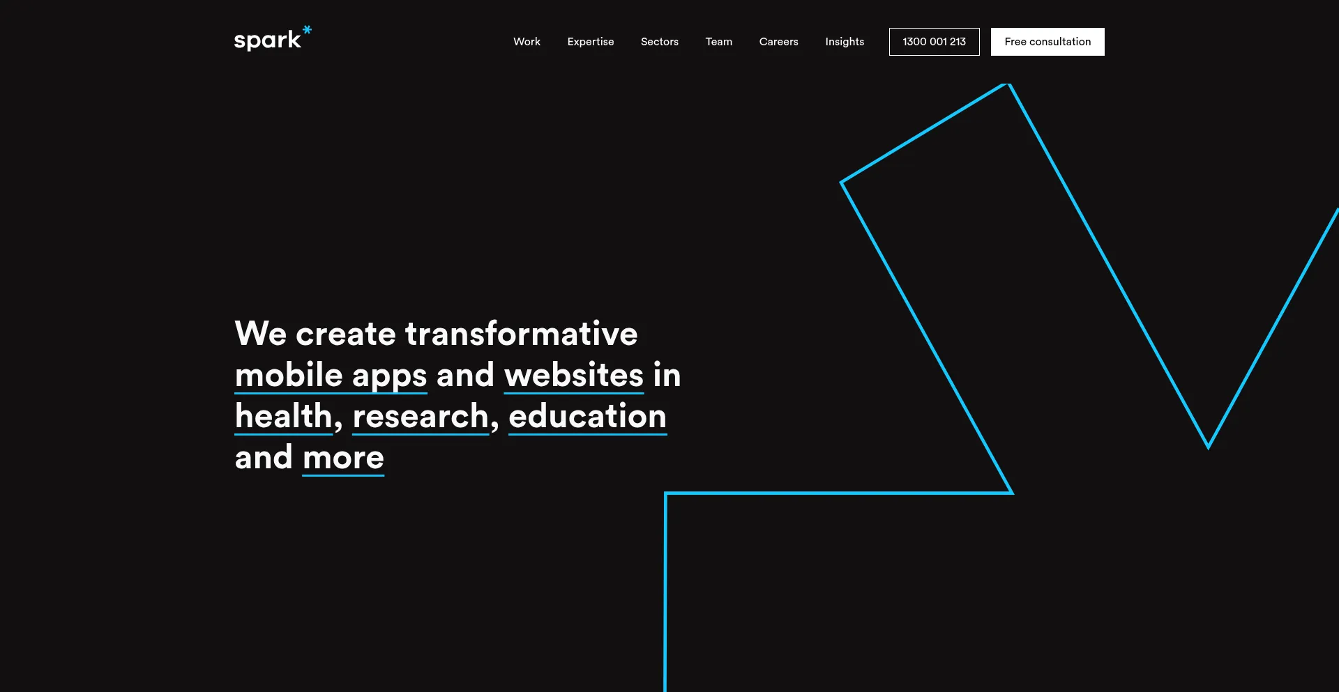 Website screenshot of Sparkdigital.com.au