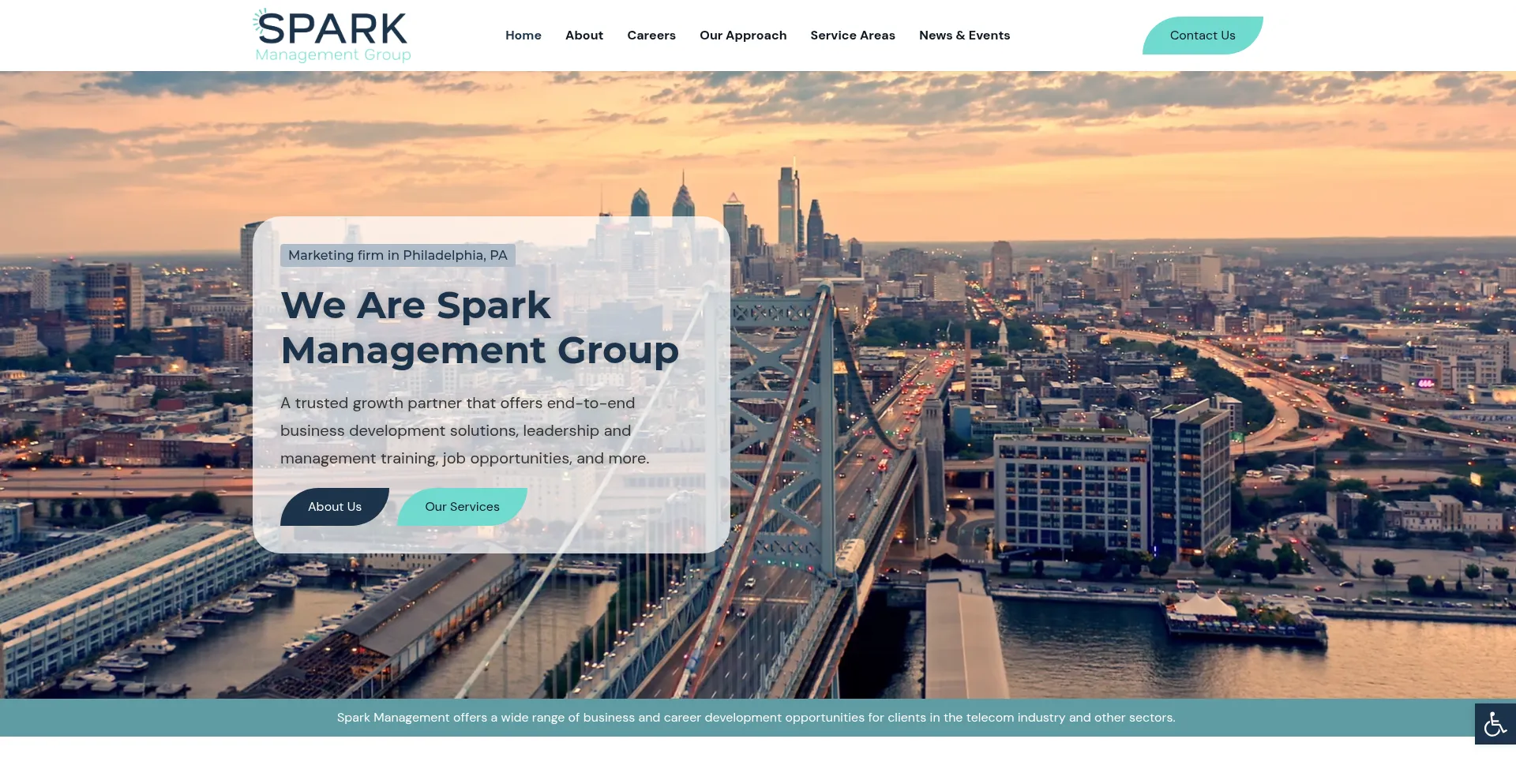 Website screenshot of Sparkmginc.com
