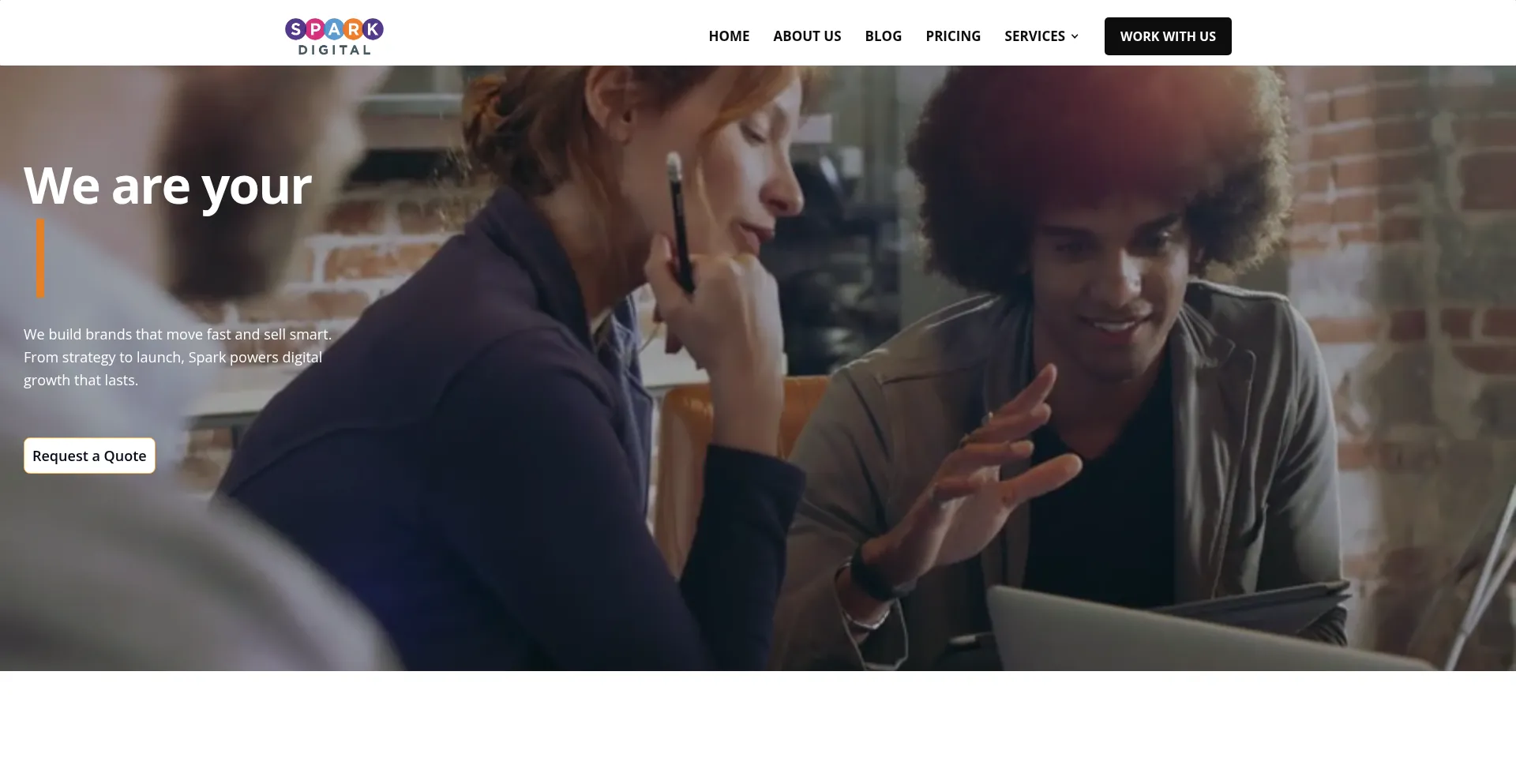 Website screenshot of Sparkppcdigital.com