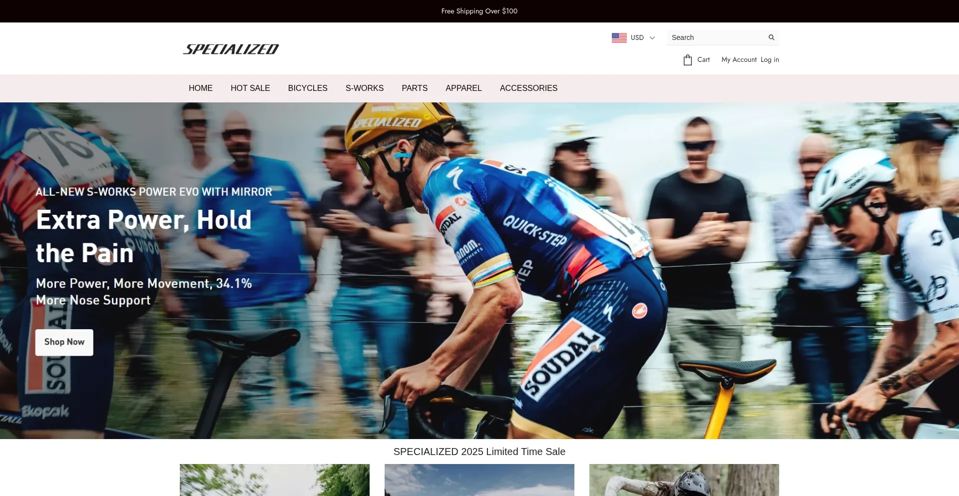 Website screenshot of Specializedsavebig.com
