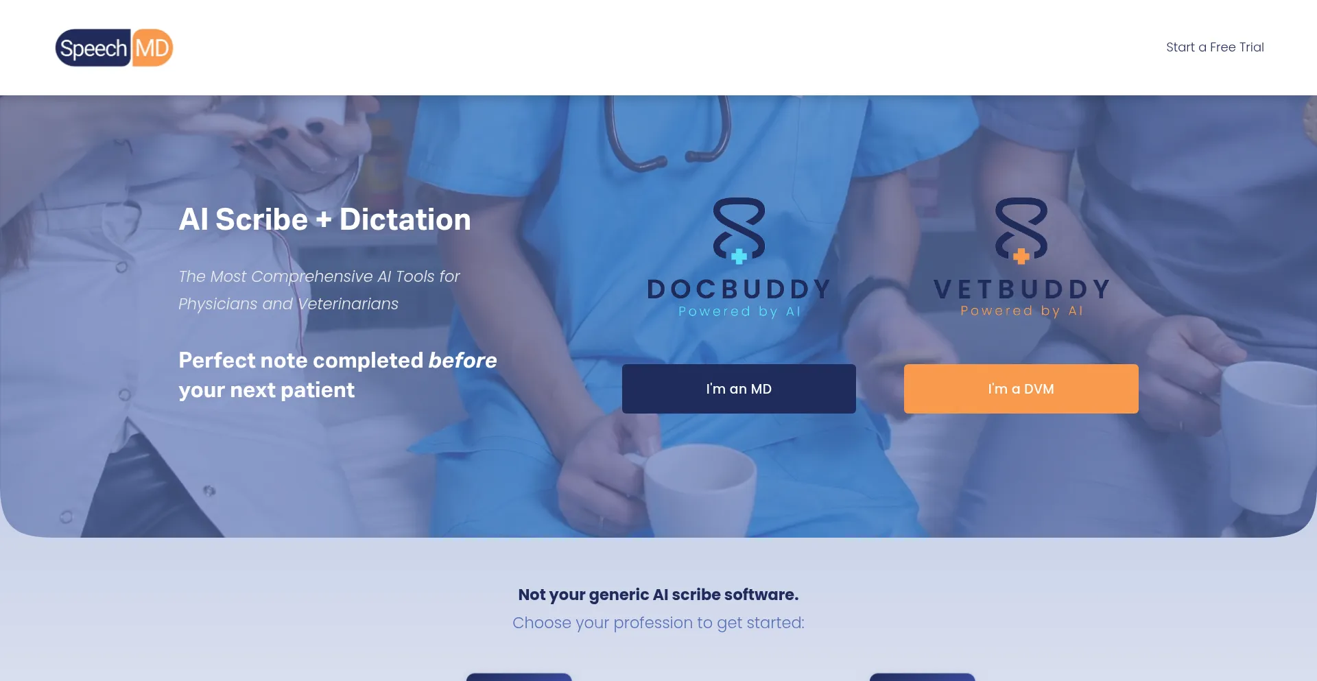 Website screenshot of Speechmd.com