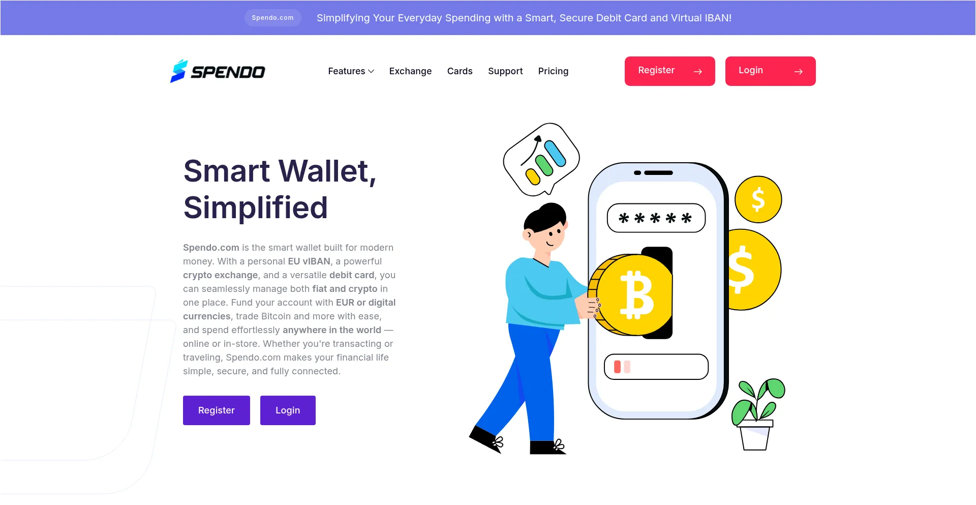 Website screenshot of Spendo.com