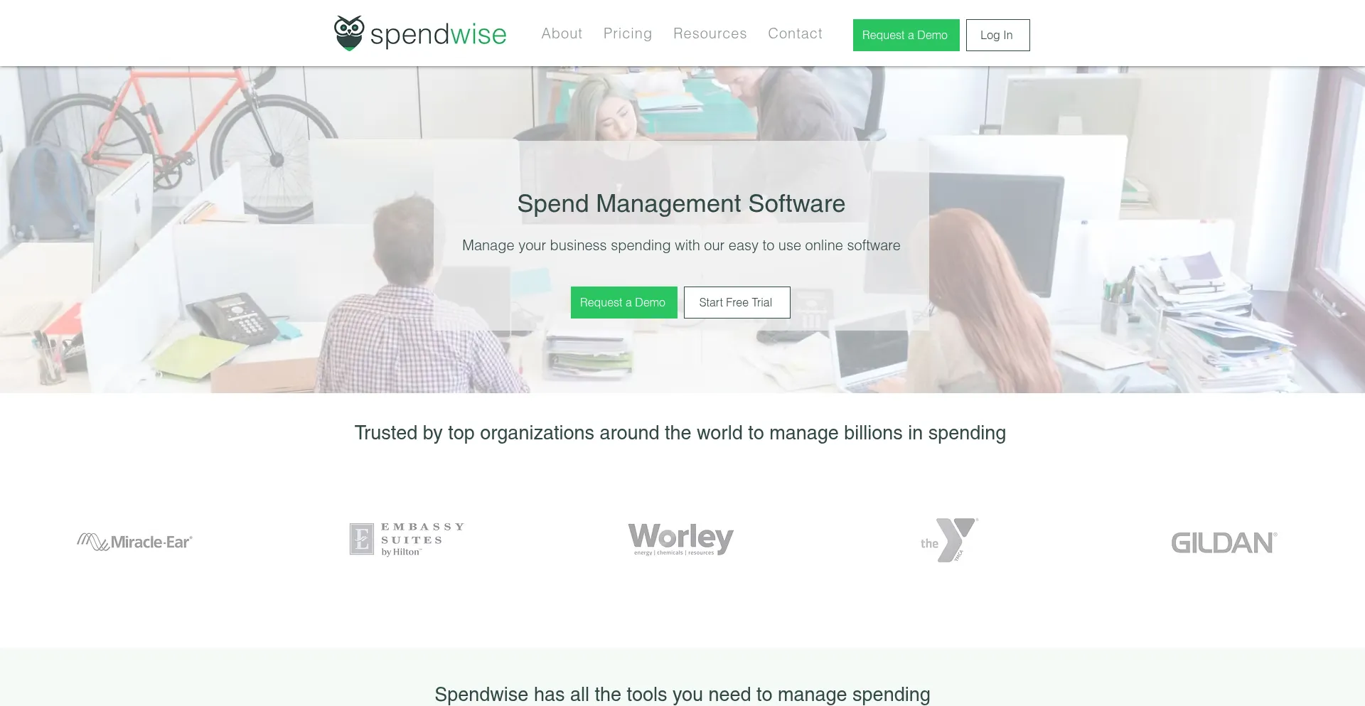 Website screenshot of Spendwise.com