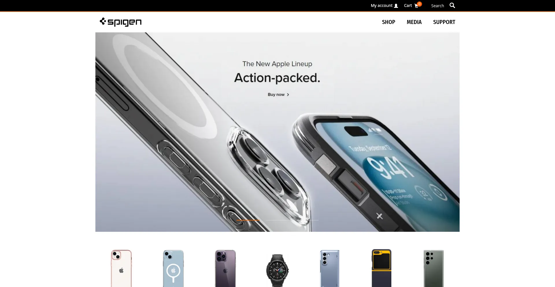 Website screenshot of Spigen.ph