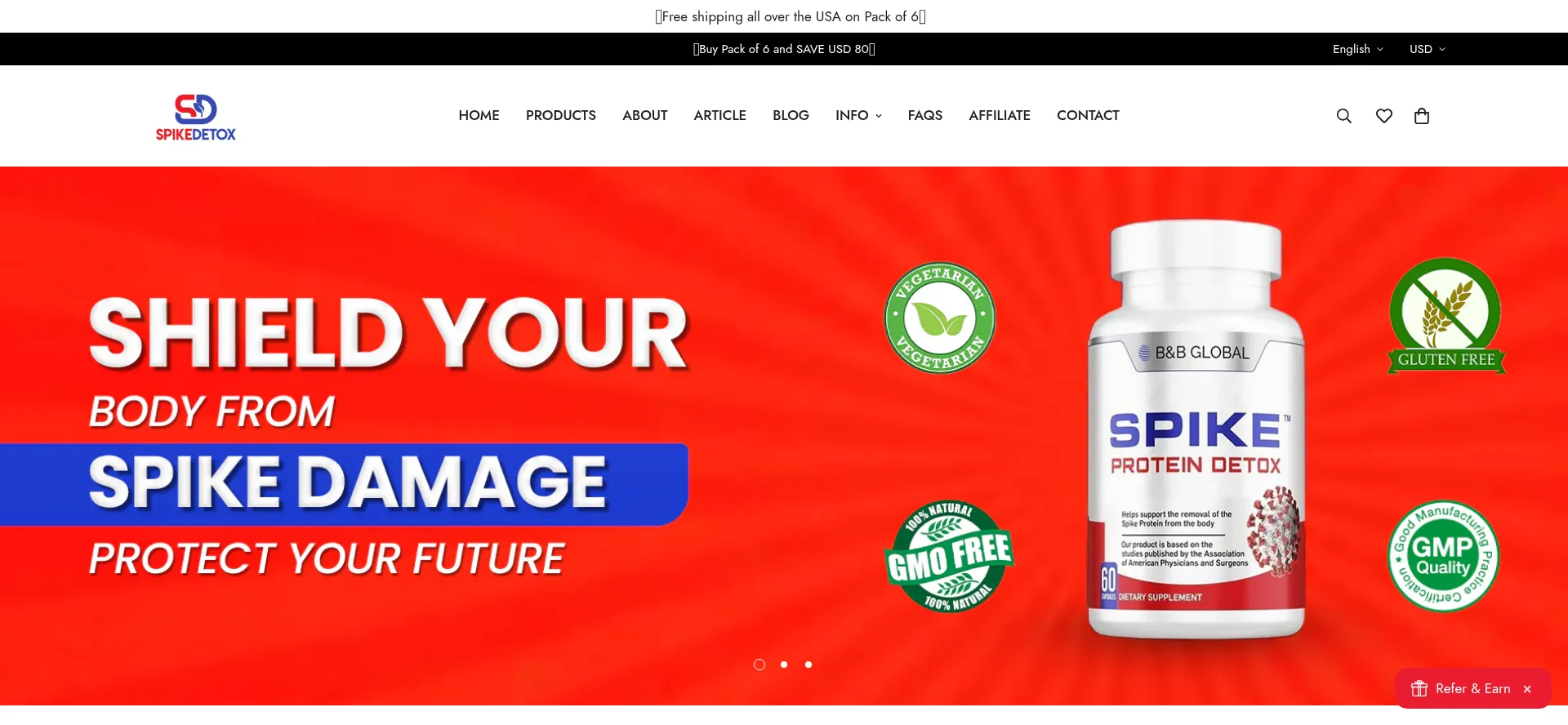 Website screenshot of Spikedetox.us