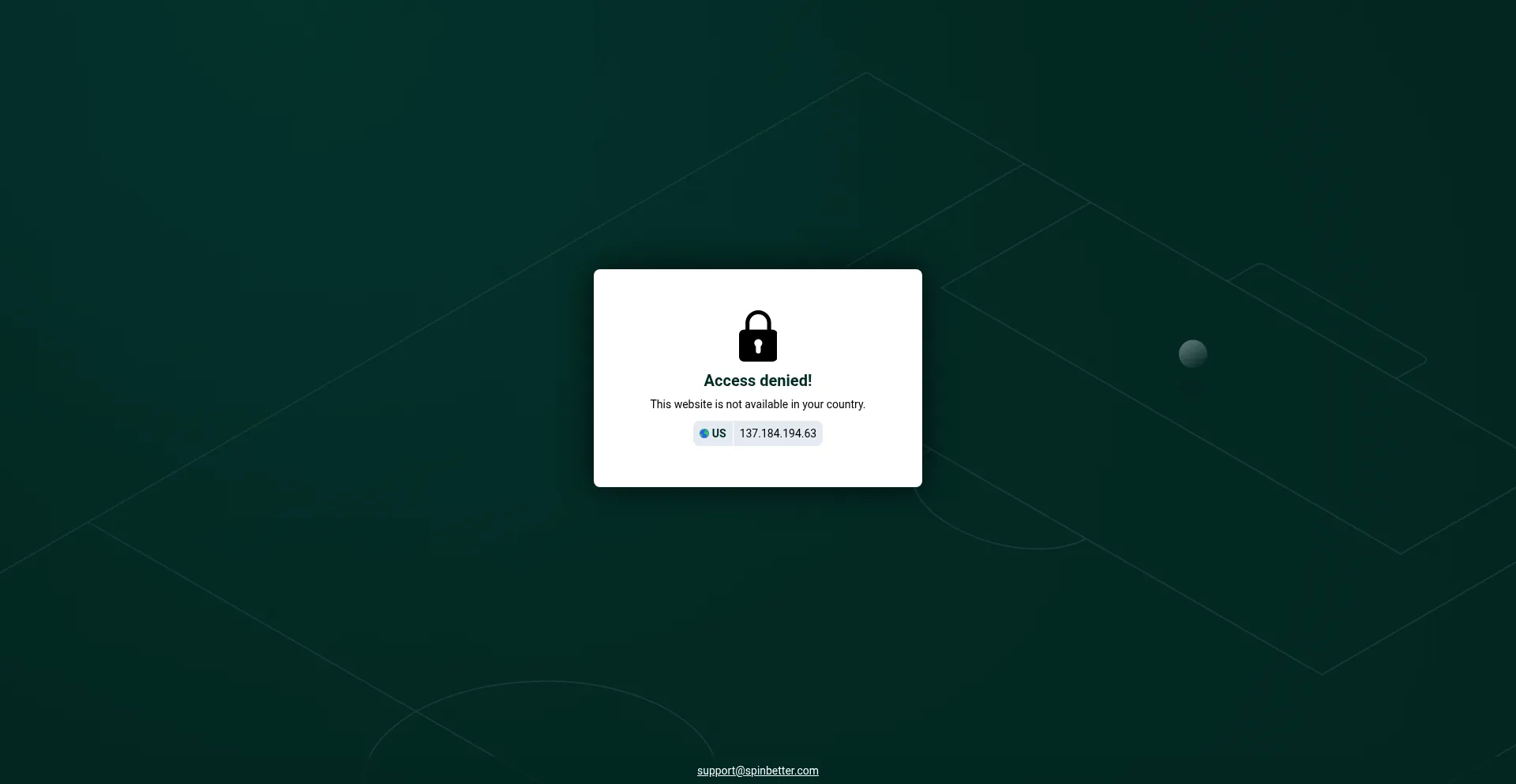 Website screenshot of Spinbetter2m.com