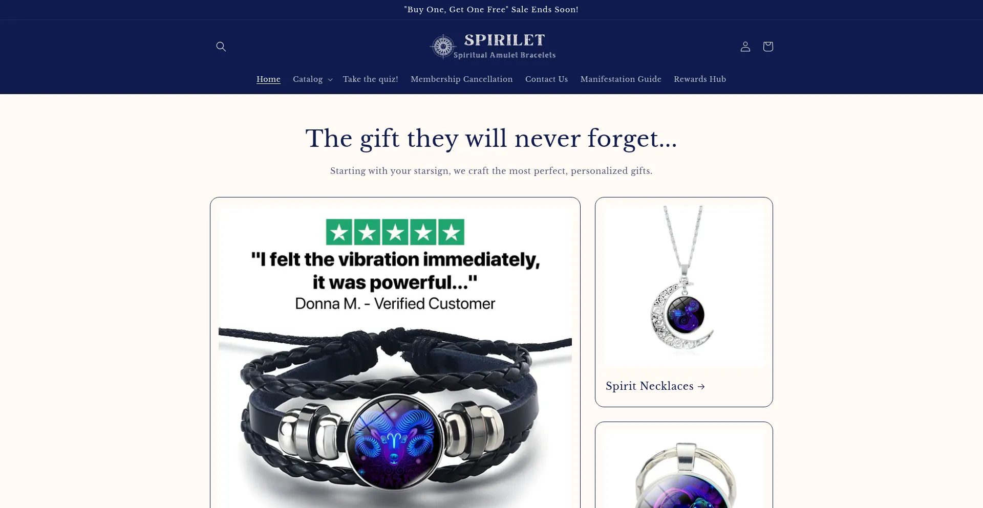 Website screenshot of Spirilet.com