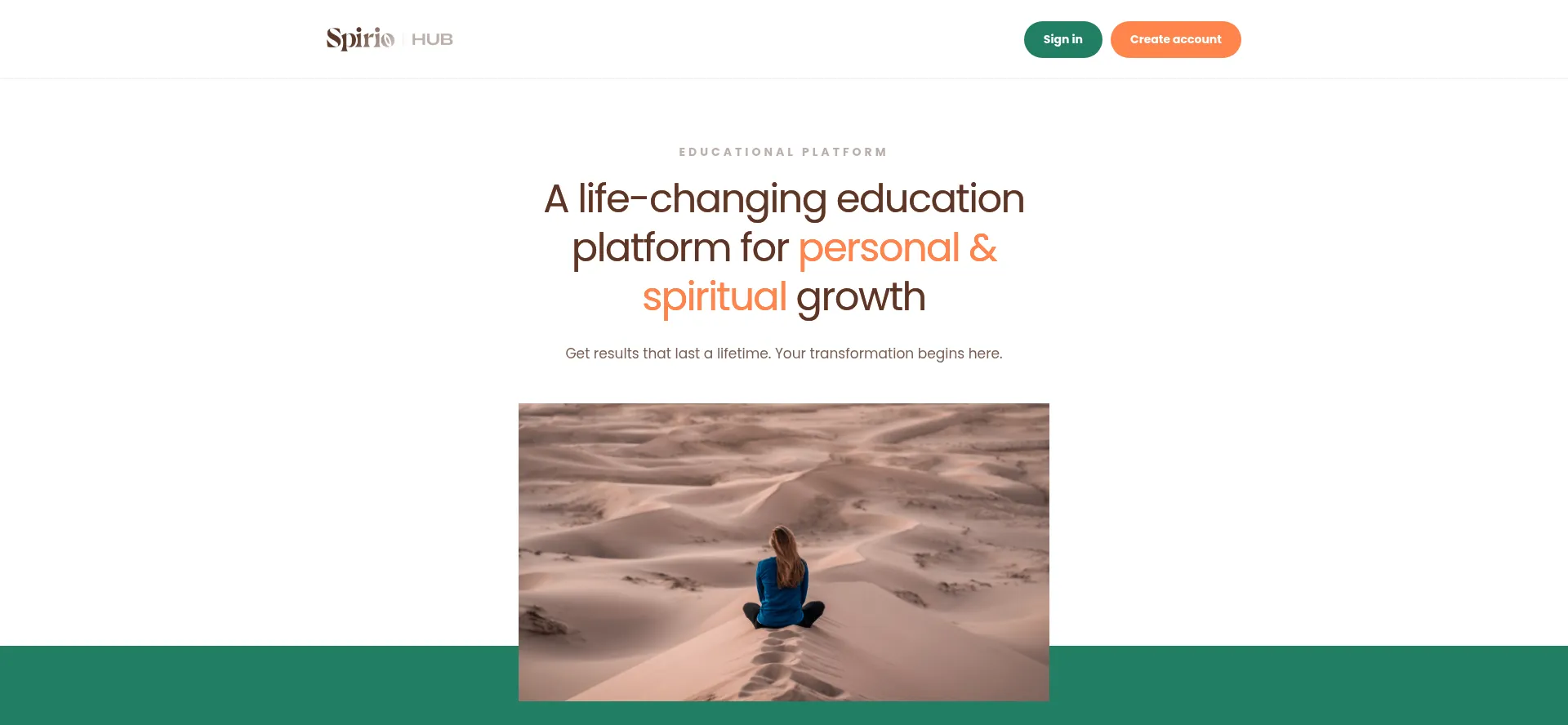 Website screenshot of Spiriohub.com