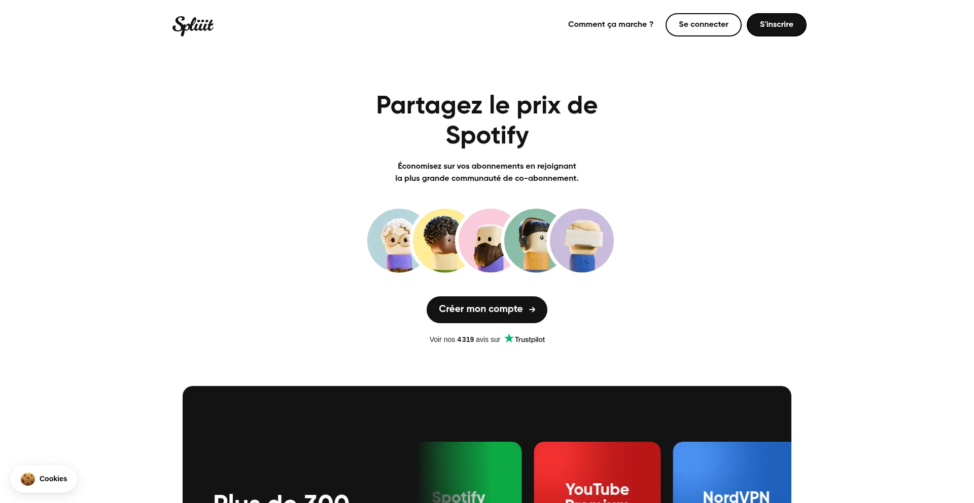 Website screenshot of Spliiit.com
