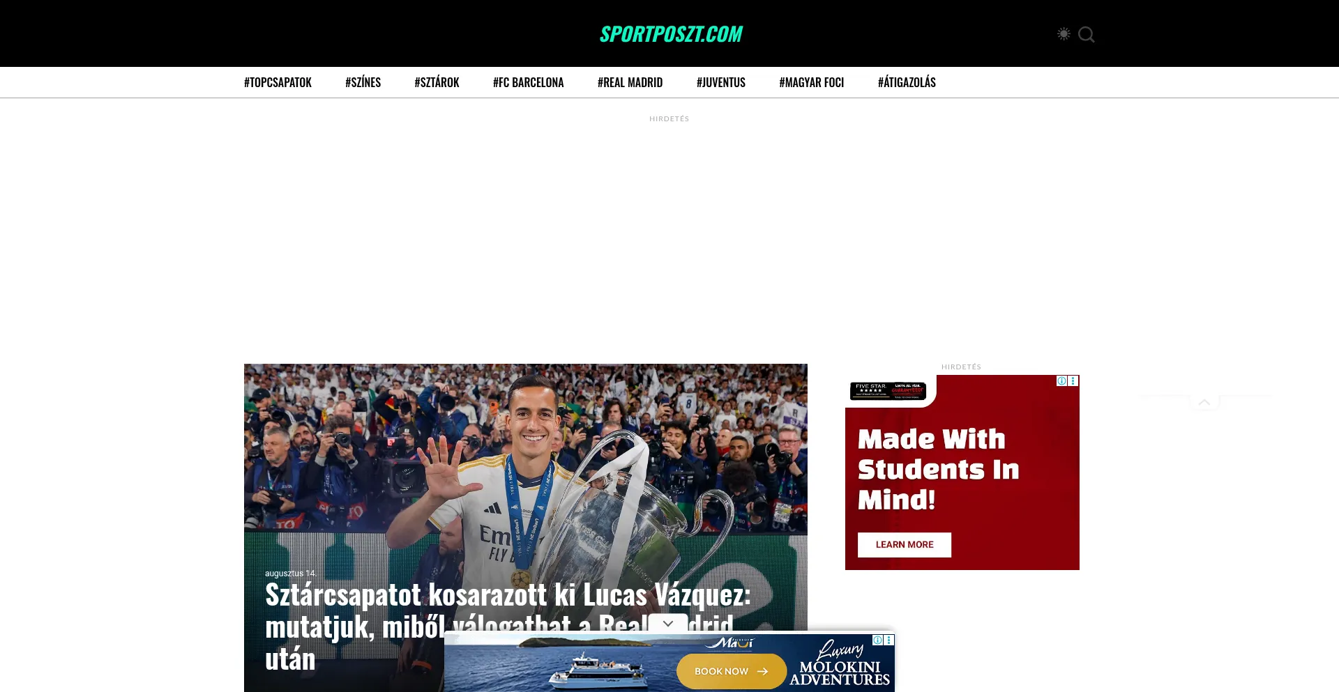 Website screenshot of Sportposzt.com