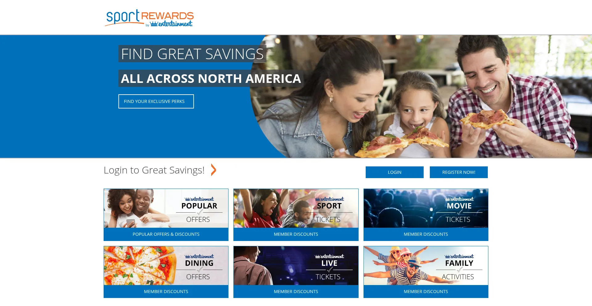 Website screenshot of Sportrewards.club