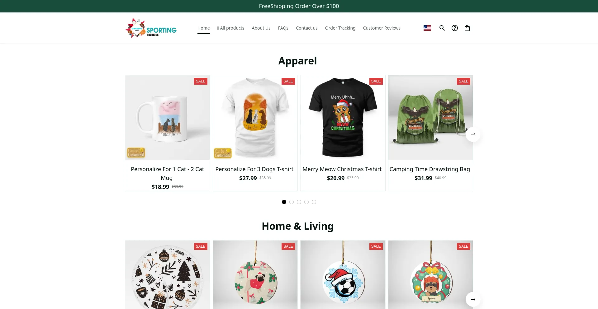 Website screenshot of Sports-boutiqueshop.com