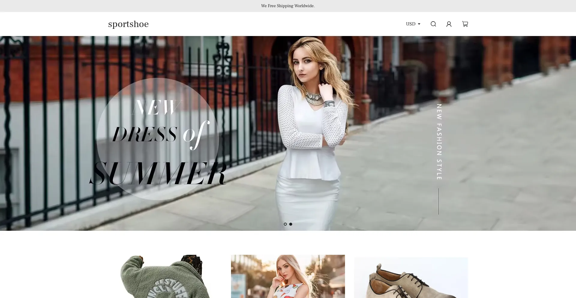 Website screenshot of Sportshoe.club