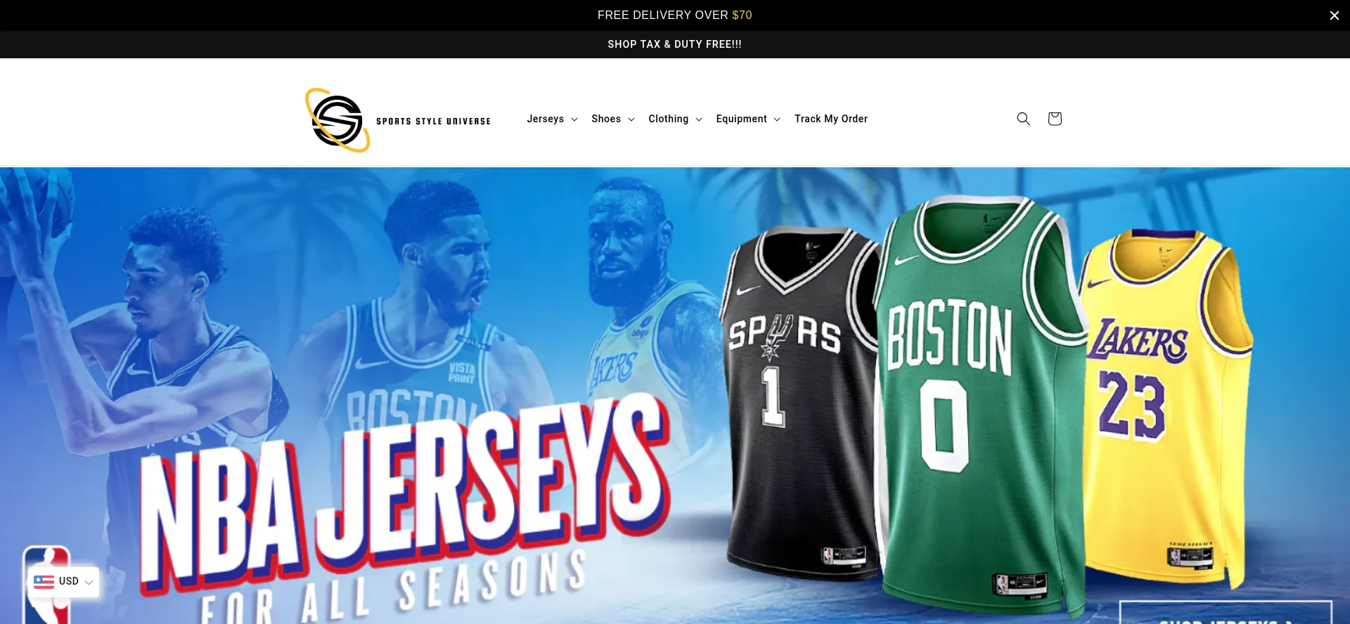 Website screenshot of Sportsstyleuniverse.com