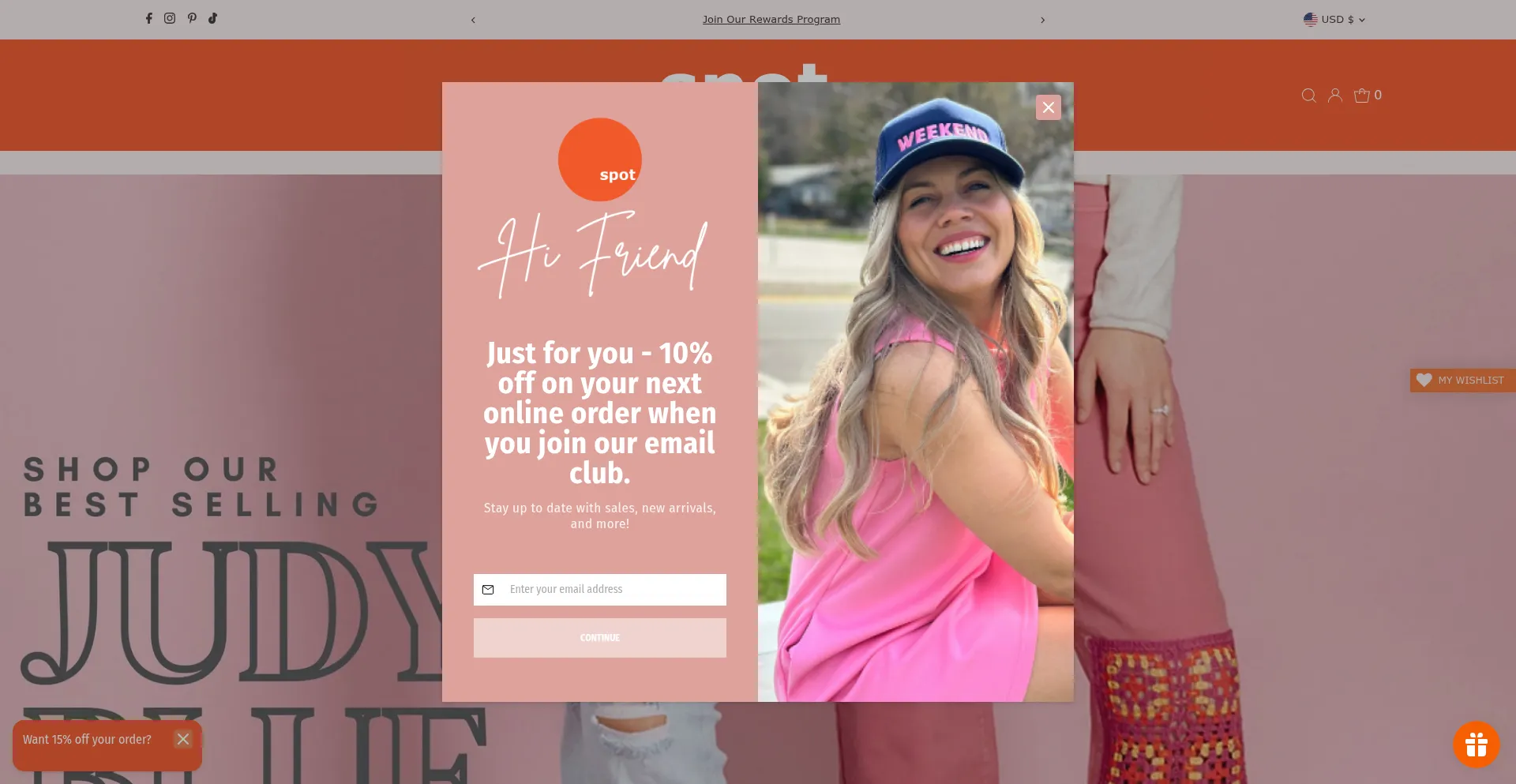 Website screenshot of Spot.clothing