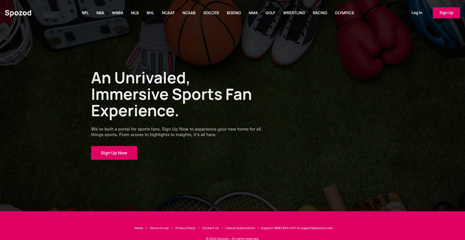 Website screenshot of Spozod.com