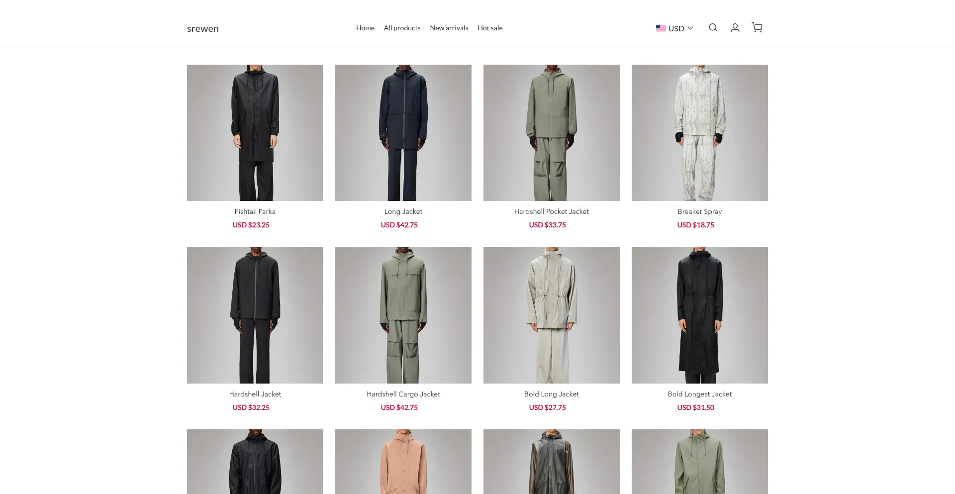 Website screenshot of Srewen.com
