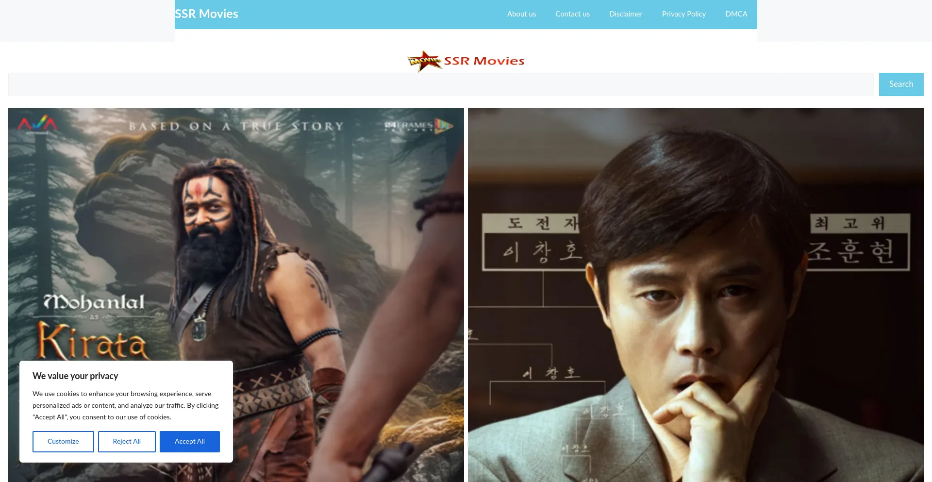 Website screenshot of Ssrmovies.social