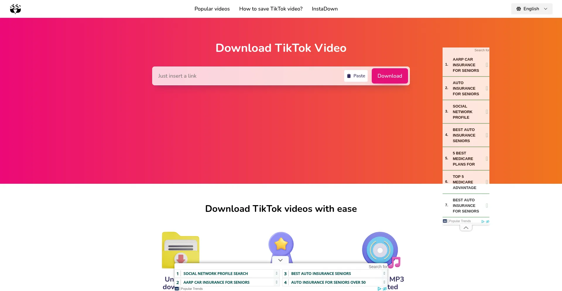 Website screenshot of Ssstt.app