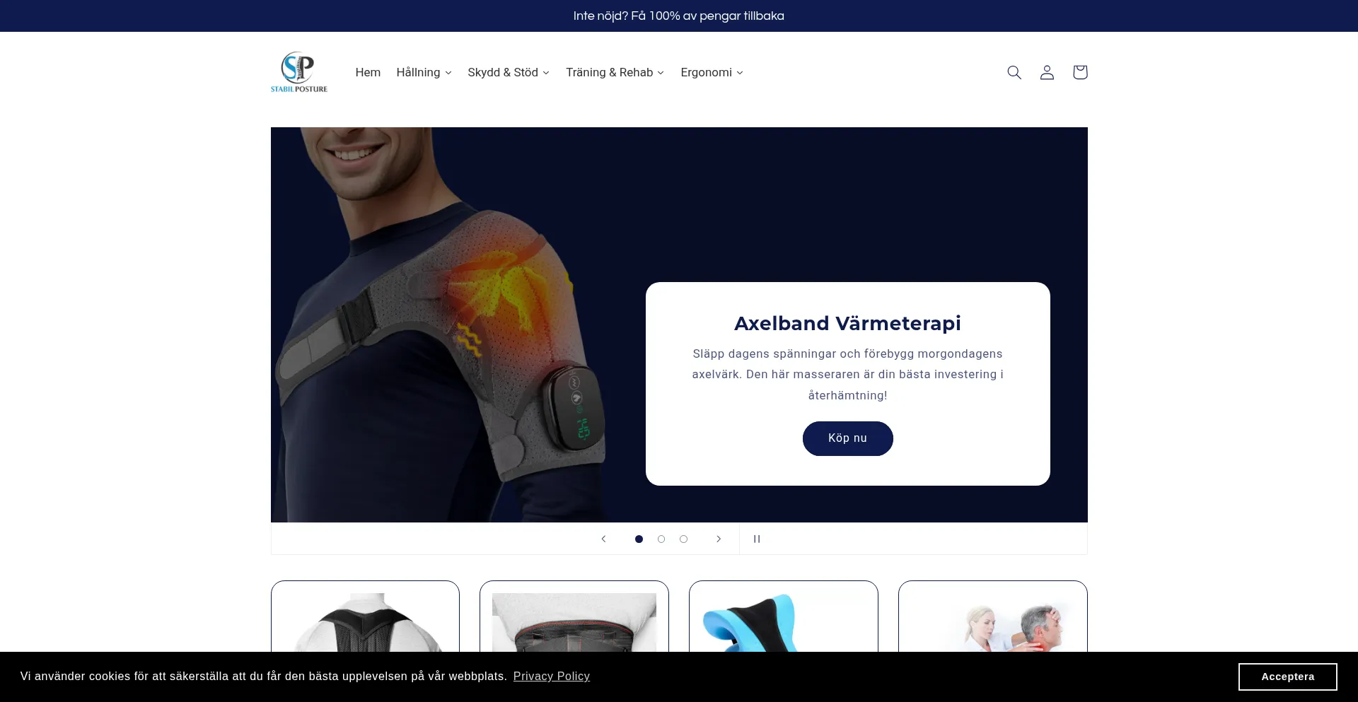 Website screenshot of Stabilposture.se