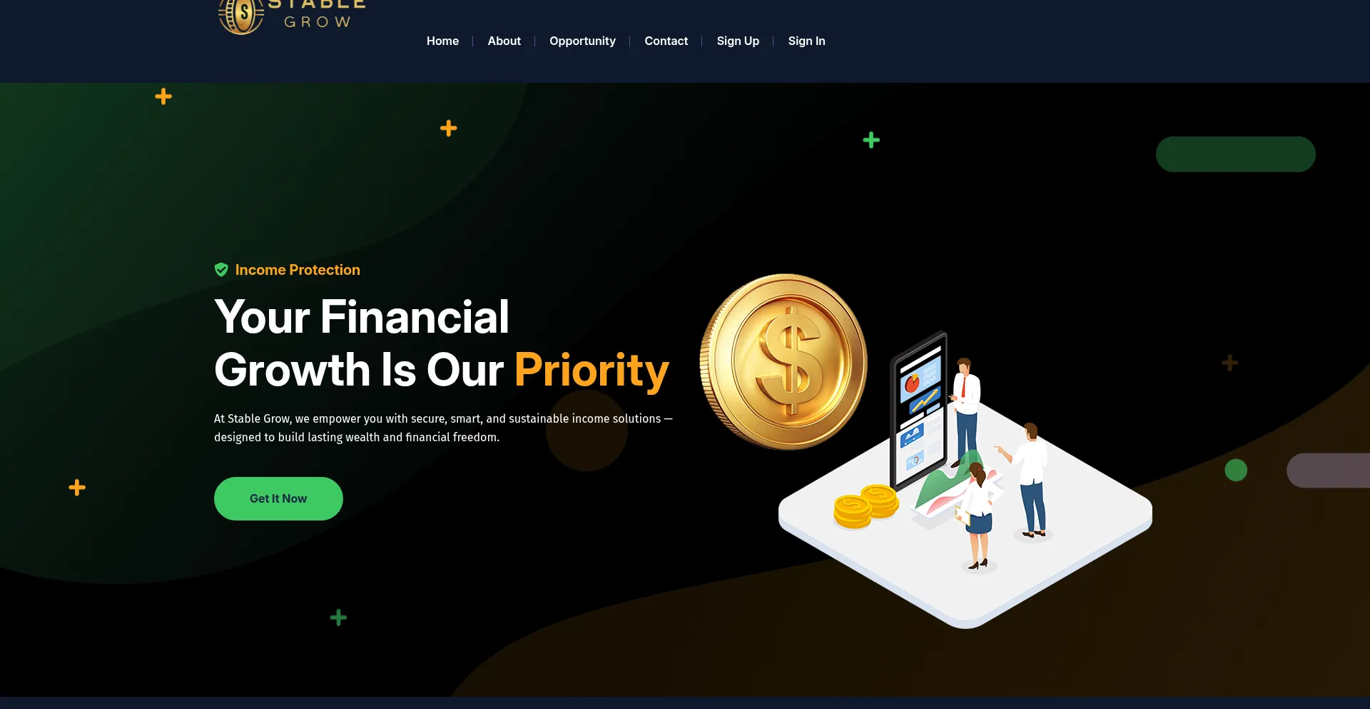 Website screenshot of Stablegrow.net