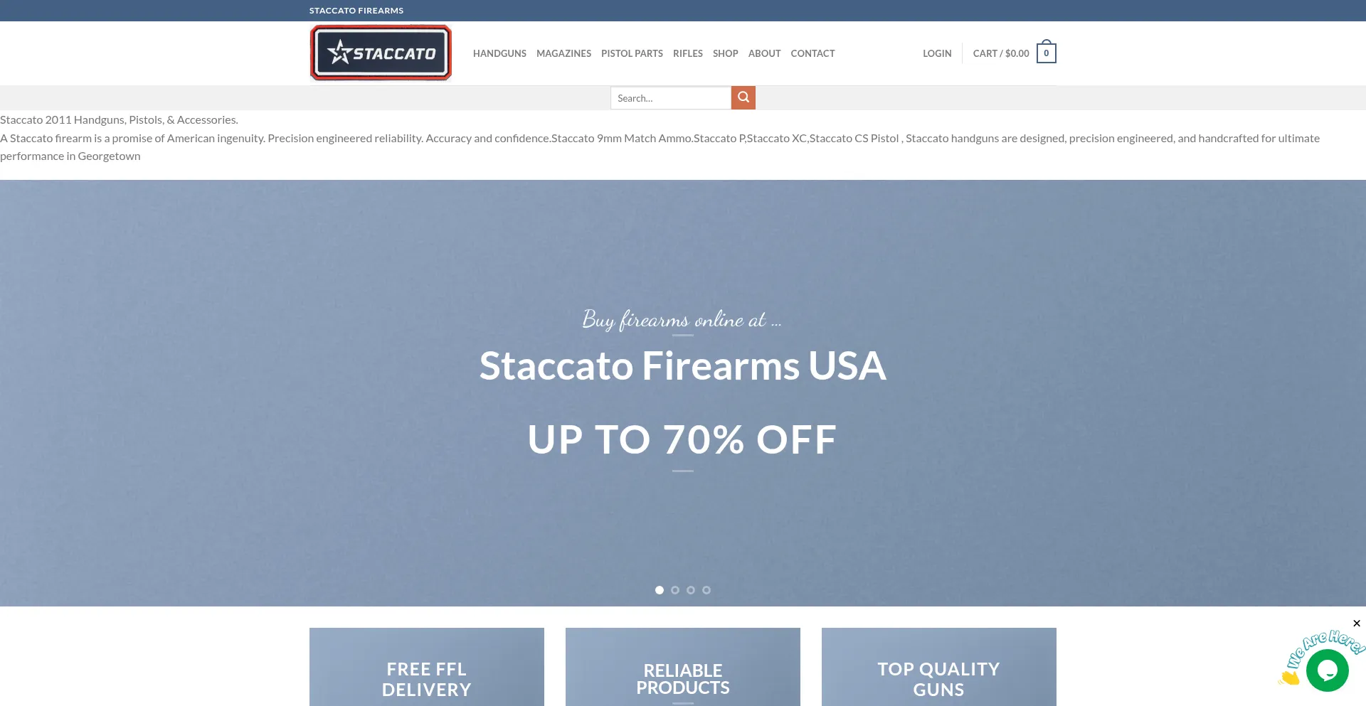 Website screenshot of Staccato-firearms.com