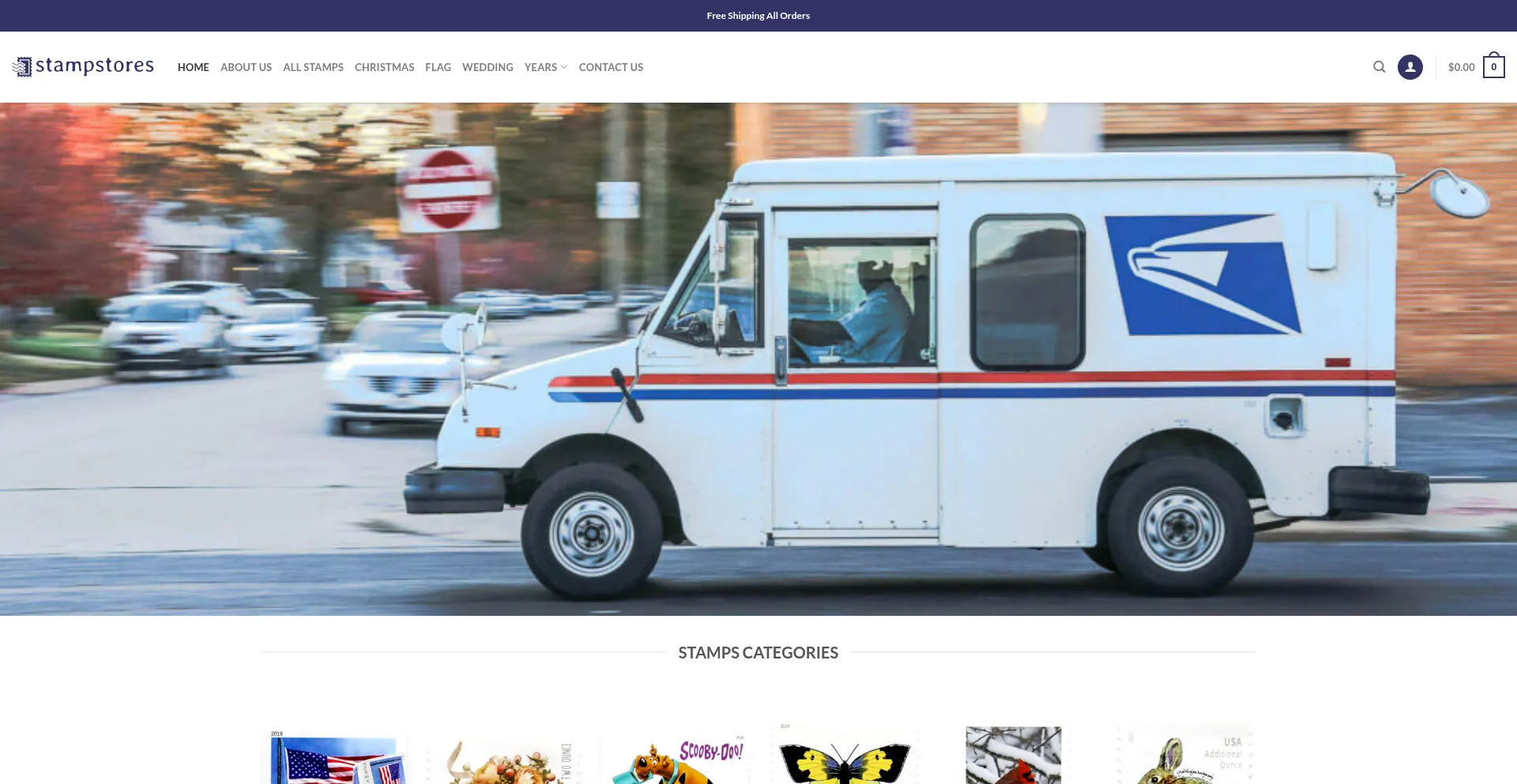 Website screenshot of Stampstores.com