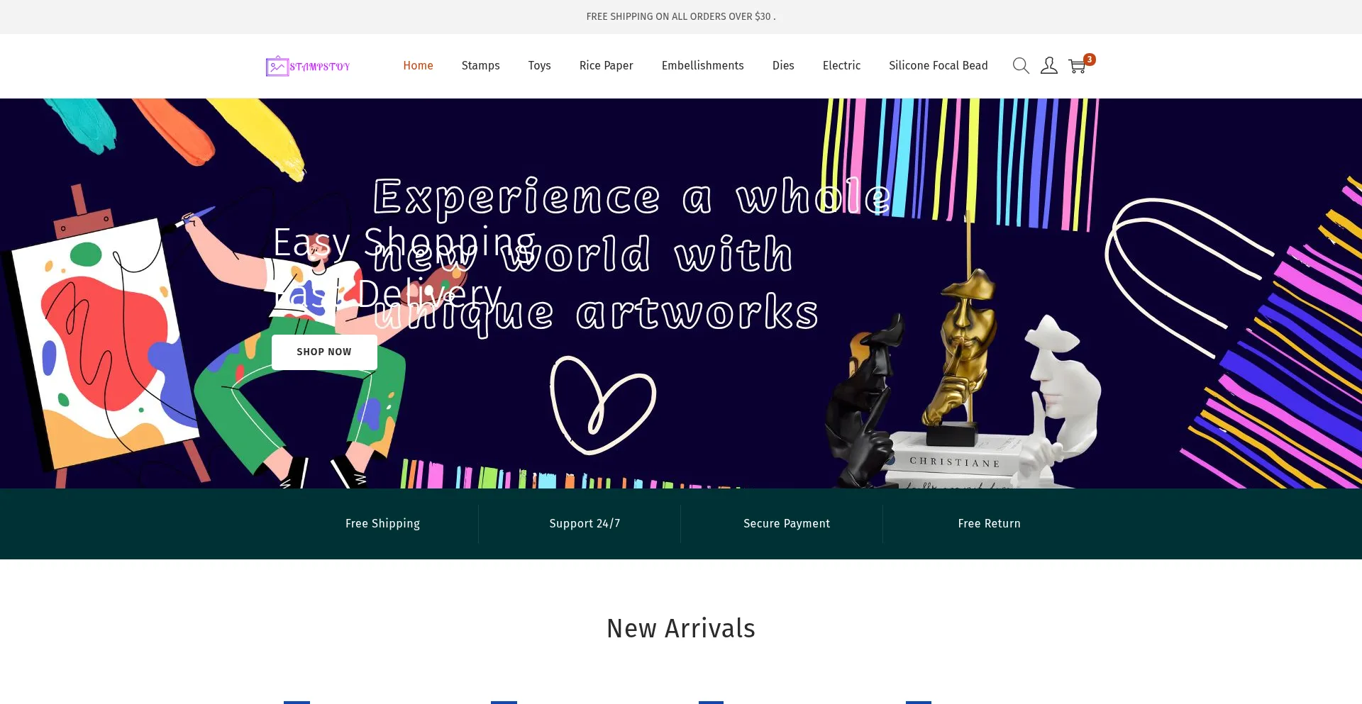 Website screenshot of Stampstoy.com