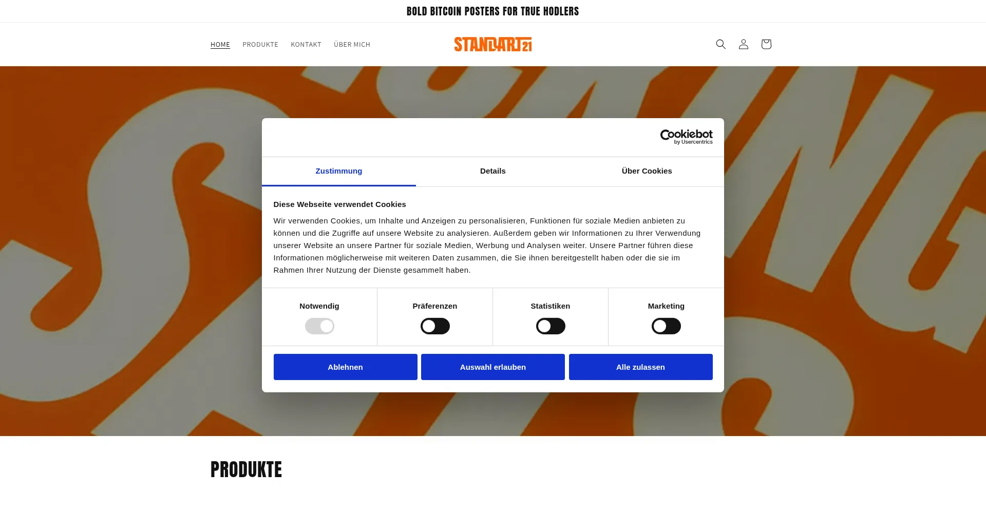 Website screenshot of Standart21.de
