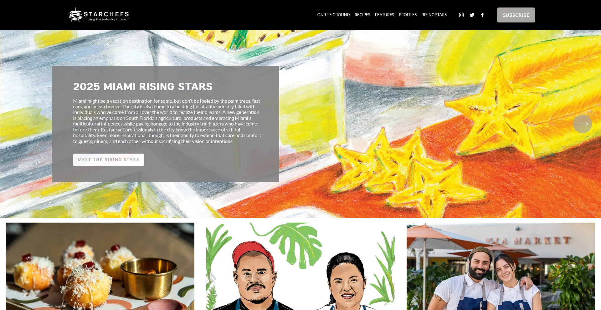 Website screenshot of Starchefs.com
