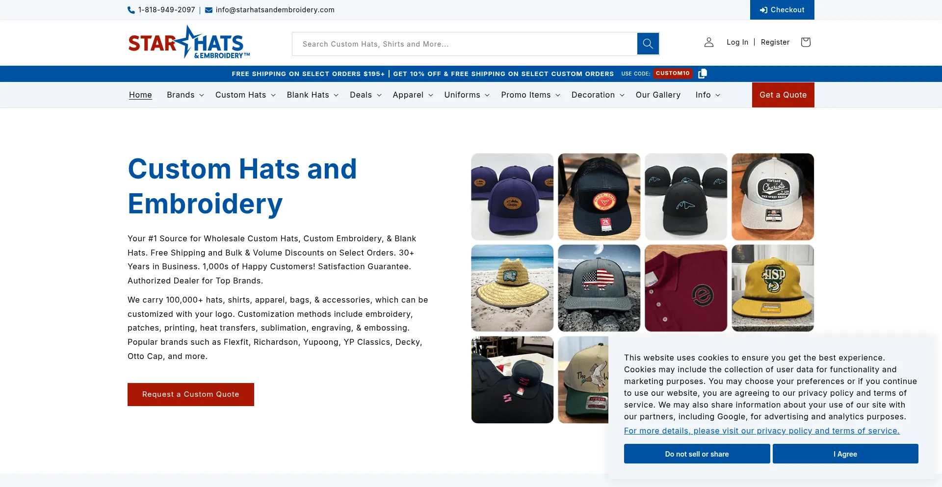 Starhatsandembroidery.com