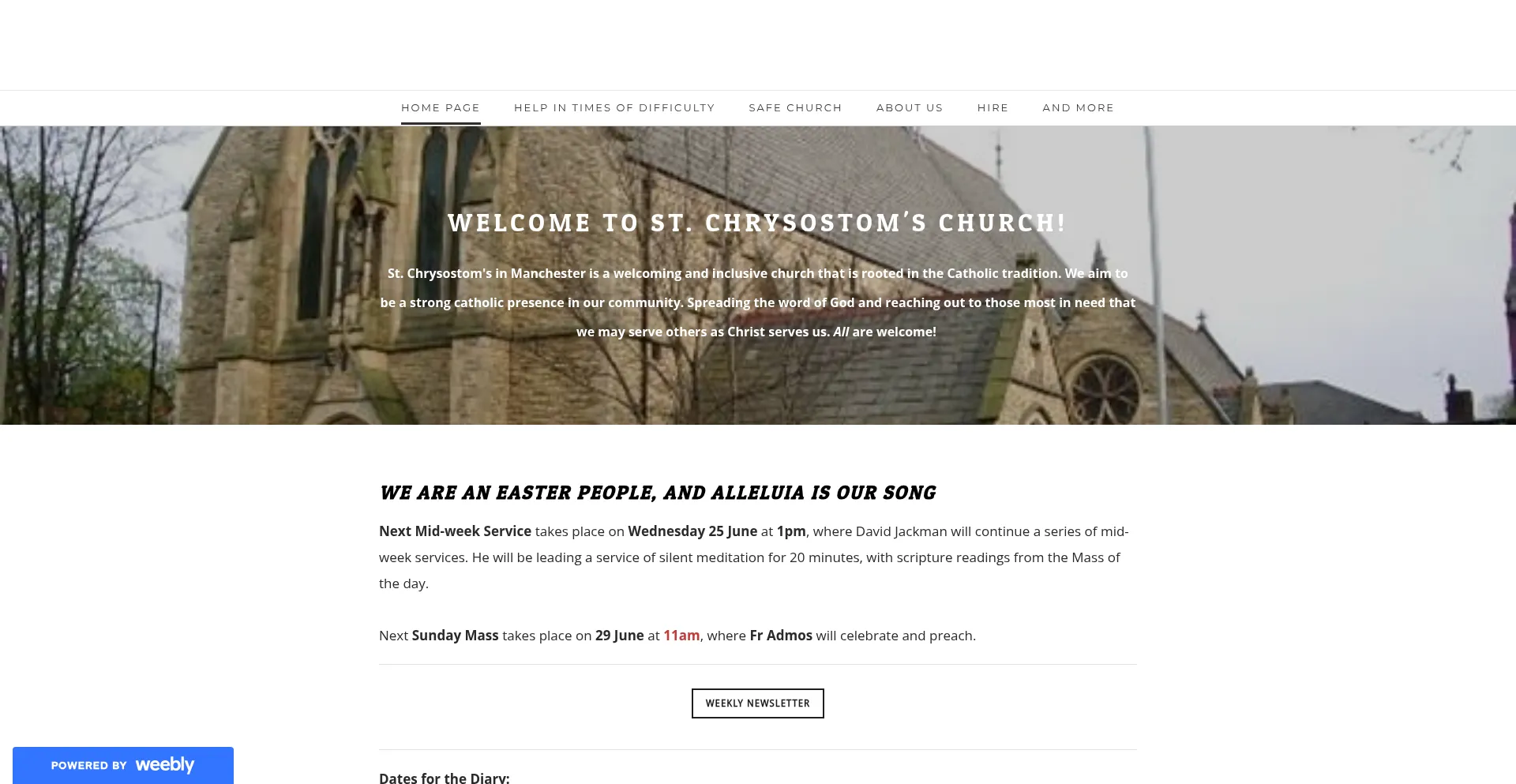 Website screenshot of Stchrysostoms.co.uk