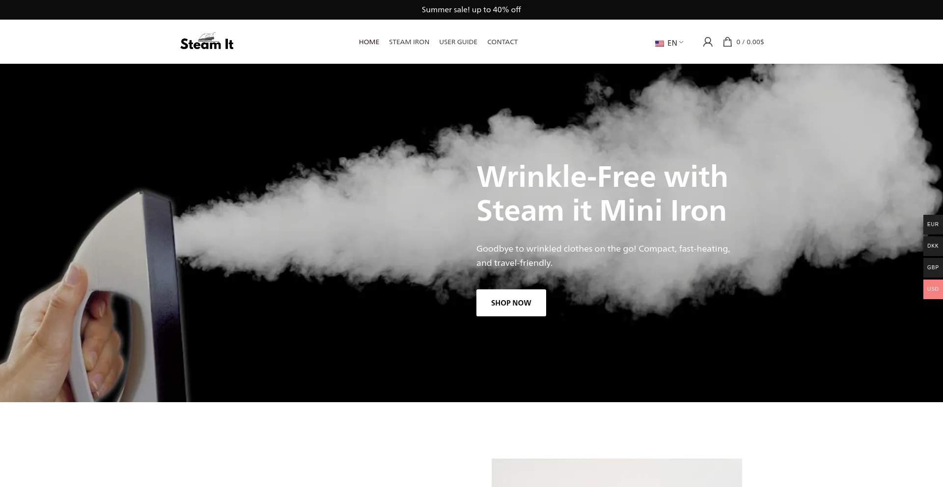 Website screenshot of Steamit.pro