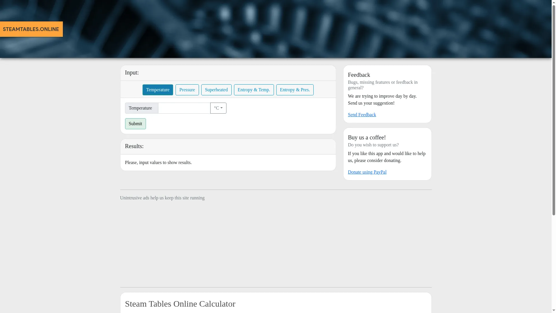 Steamtables.online