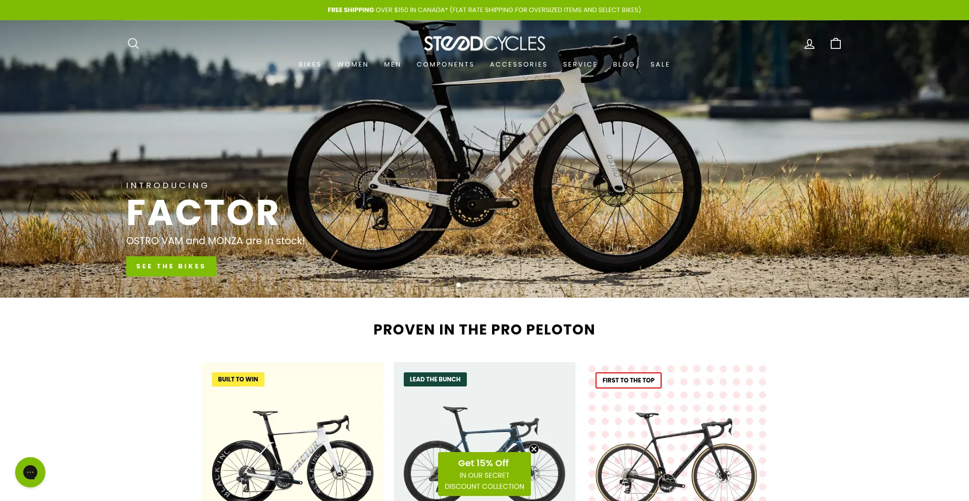 Website screenshot of Steedcycles.com