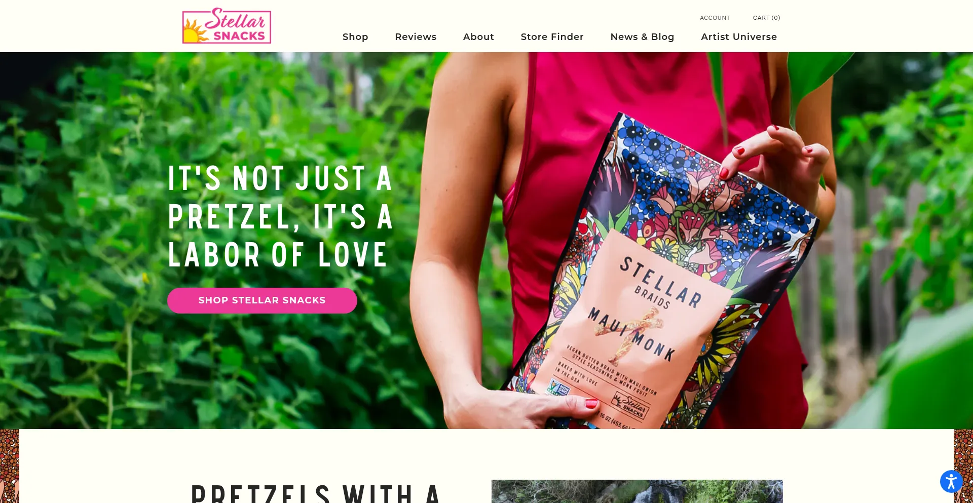 Website screenshot of Stellarsnacks.com