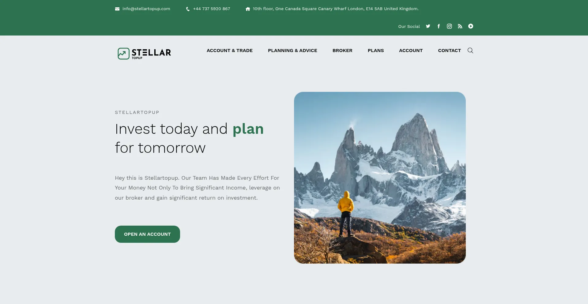 Website screenshot of Stellartopup.com