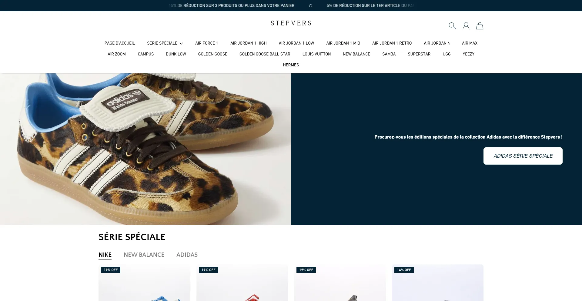 Website screenshot of Stepvers.com